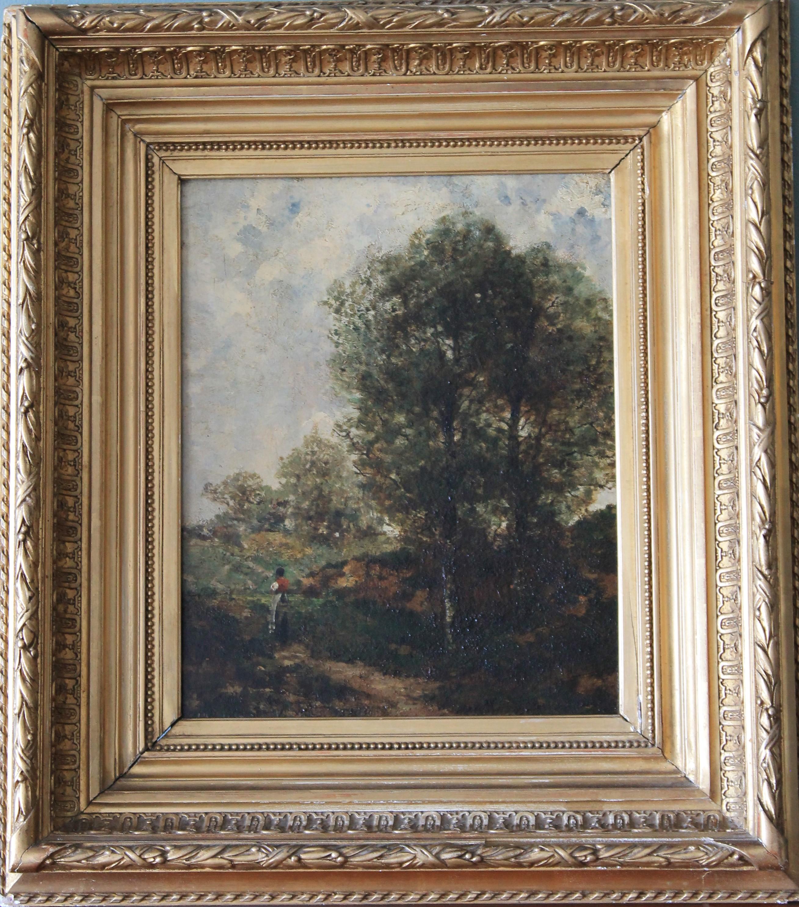 louis guy Landscape Painting - Antique Landscape oil painting, French School, attributed to Louis Guy