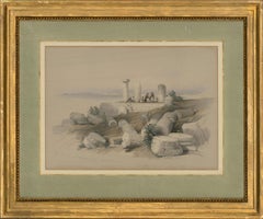 Lithographie de Louis Haghe d'après David Roberts - vers 1843, Om El Hamed près de Tyre