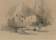 Louis Haghe after David Roberts - c.1849 Lithograph, Convent at Mount Sinai