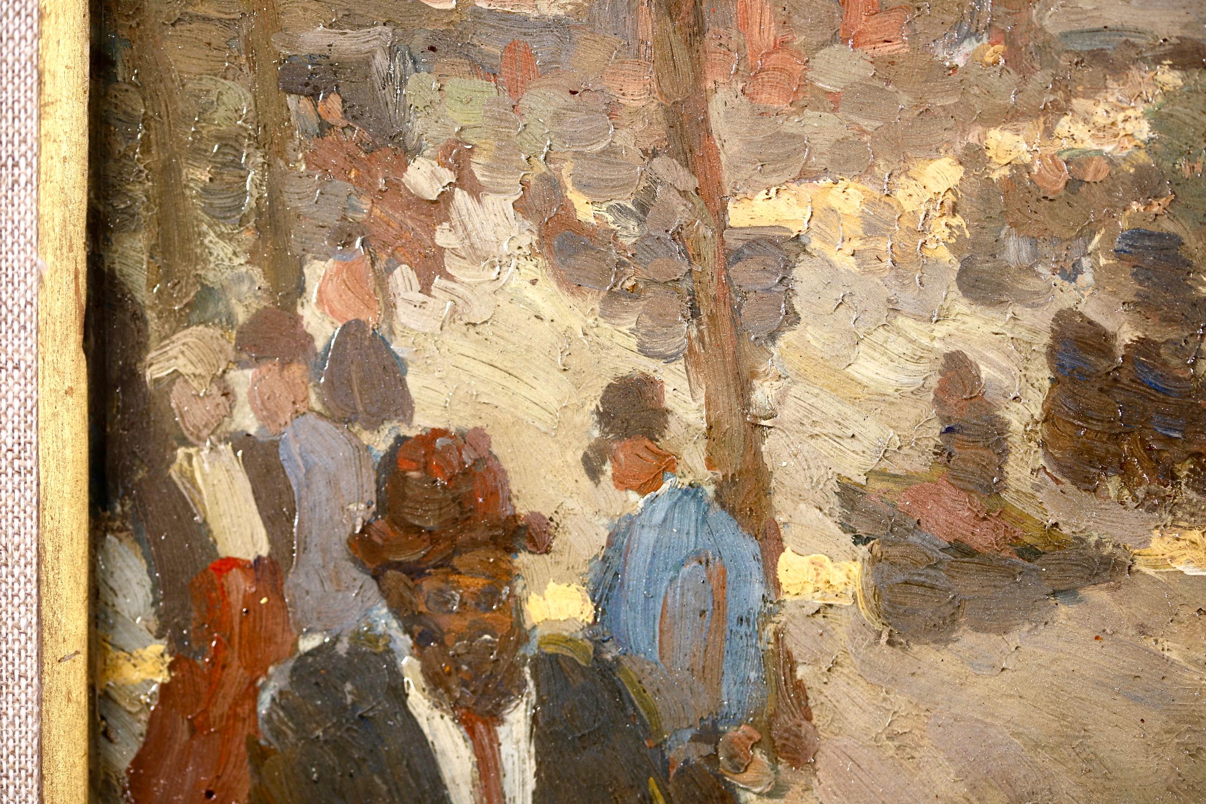 Les Grands Boulevards - Post Impressionist Figures in Cityscape by Louis Hayet For Sale 6