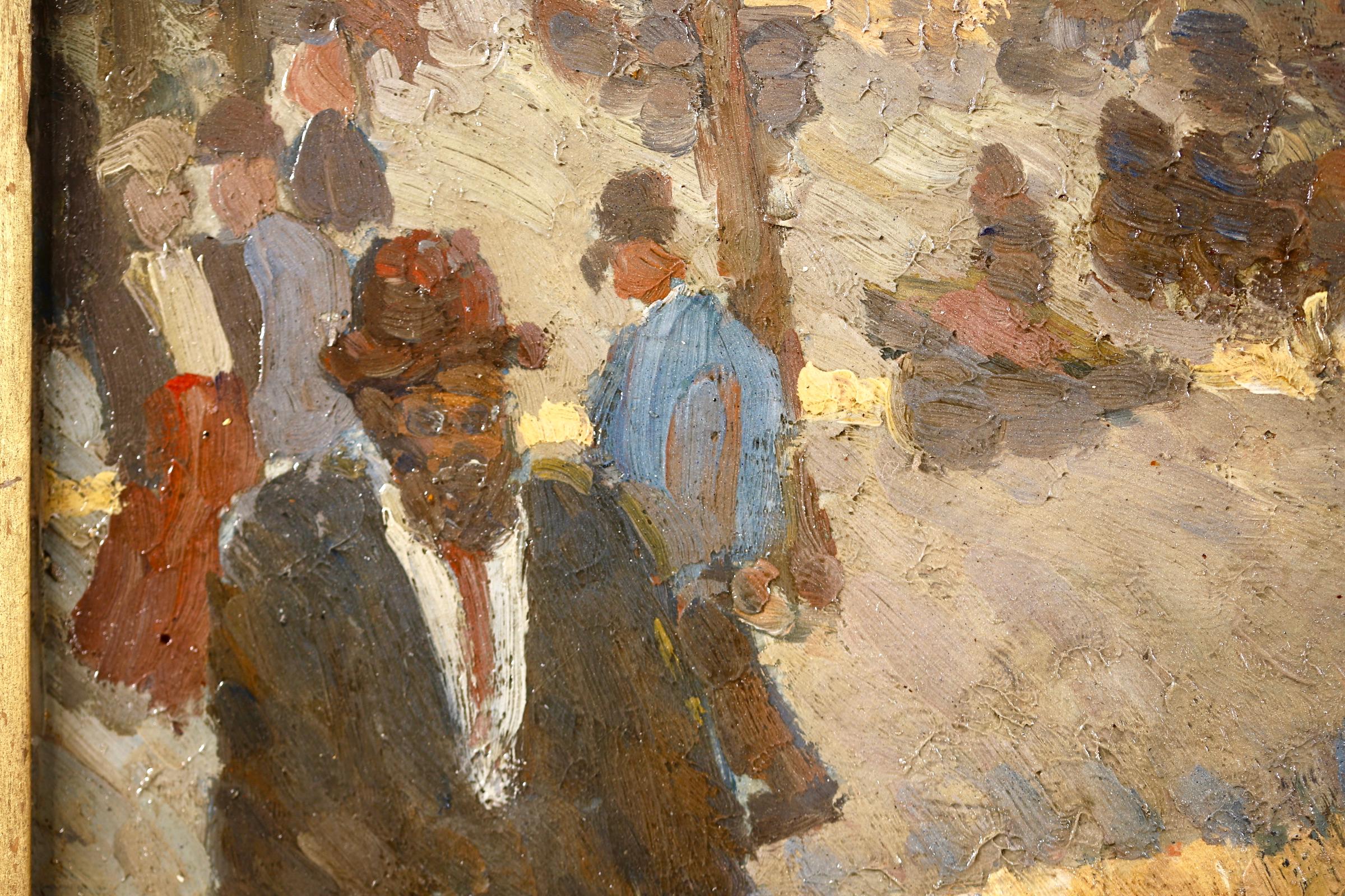 Les Grands Boulevards - Post Impressionist Figures in Cityscape by Louis Hayet For Sale 8