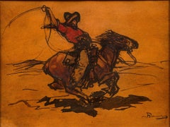 "Cowboy on Horseback (Le Cowboy)" Louis Henri Deluermoz (1876-1943) V.2