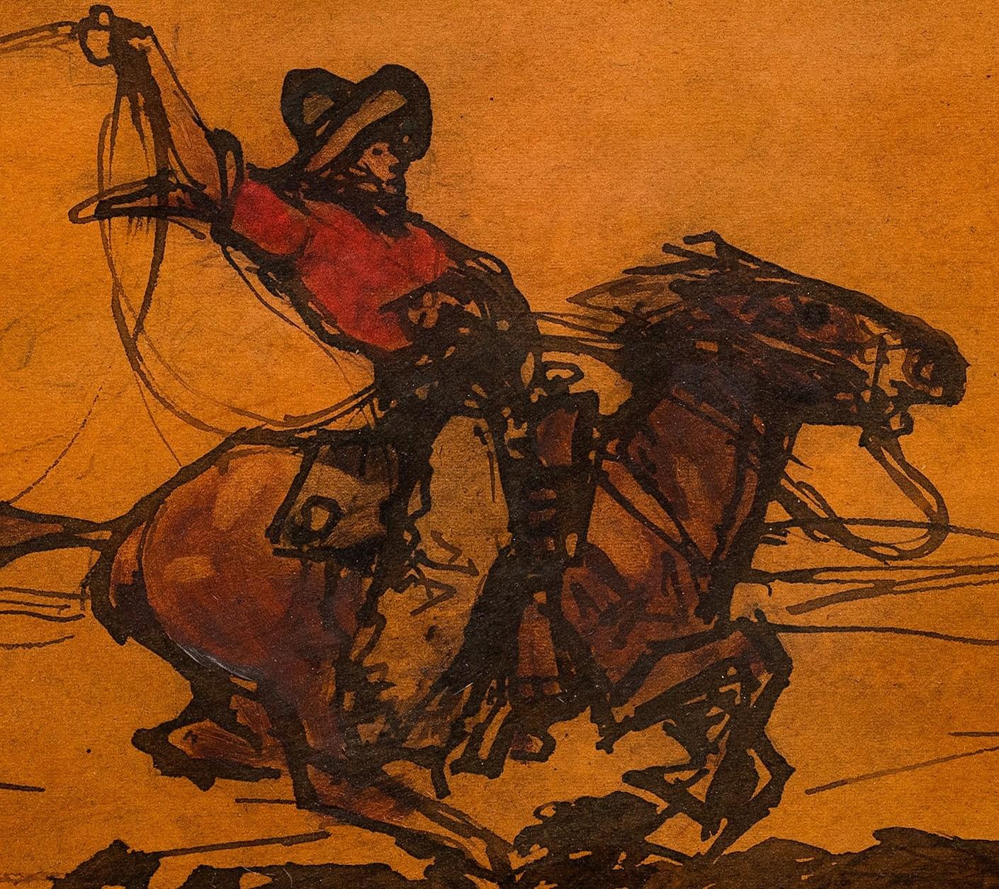 „Cowboy zu Pferd (Le Cowboy)“ Louis Henri Deluermoz (1876-1943) V.2 2