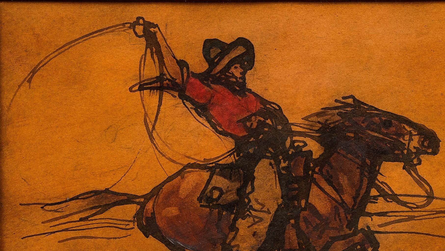 „Cowboy zu Pferd (Le Cowboy)“ Louis Henri Deluermoz (1876-1943) V.2 3