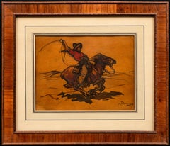 "Cowboy on Horseback (Le Cowboy)" Louis Henri Deluermoz (1876-1943) V.2