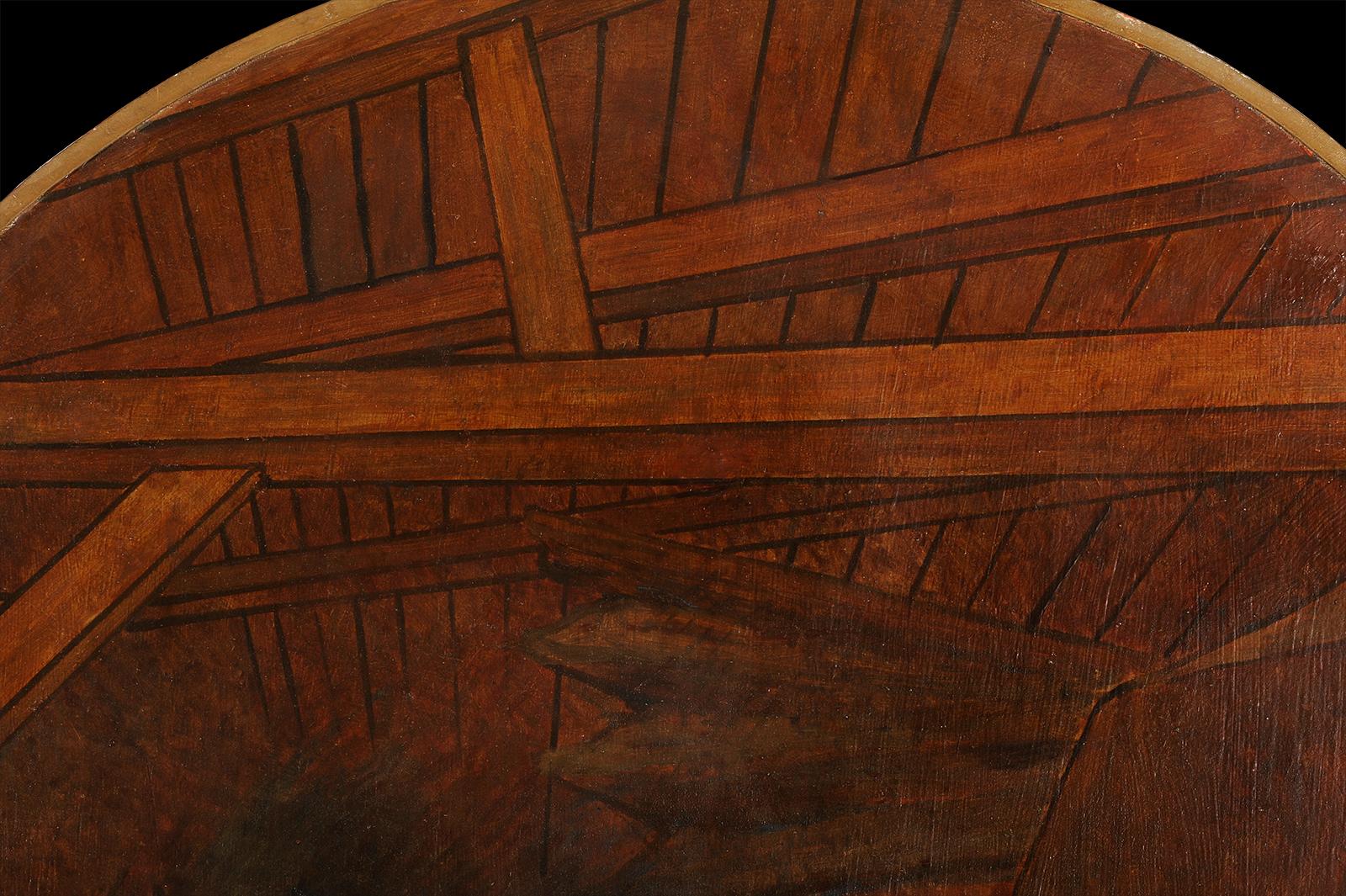 Henri DELUERMOZ
(Paris 1876 - Paris 1943)
In der Schmiedewerkstatt
Öl auf Metall. Zwei geschweißte Platten
H. 145 cm; B. 100,5 cm
Signiert unten links

Ausgebildet bei Alcide-Joseph Lorentz und Charles Gleyre, etabliert er sich als vielseitiger