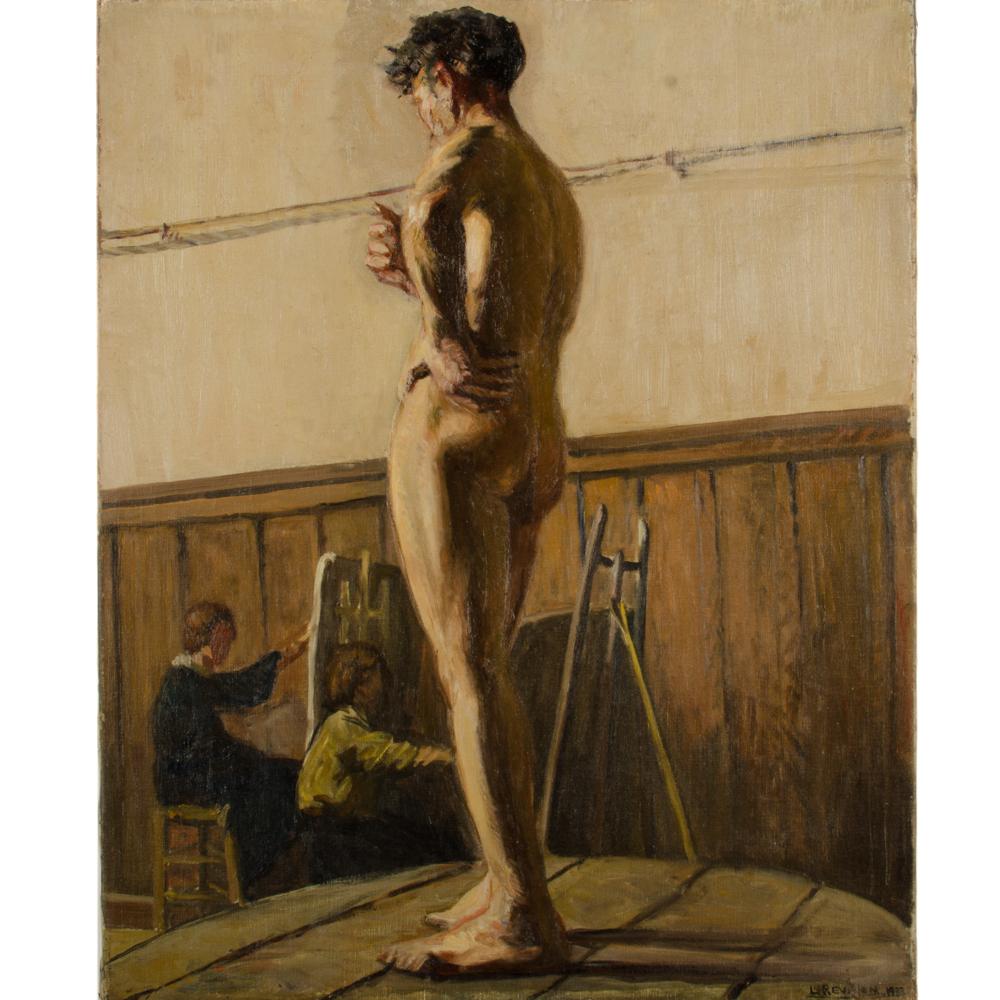 Louis Henri Revillon 'French, 19th Century' Nude Male Model In Good Condition In Philadelphia, PA