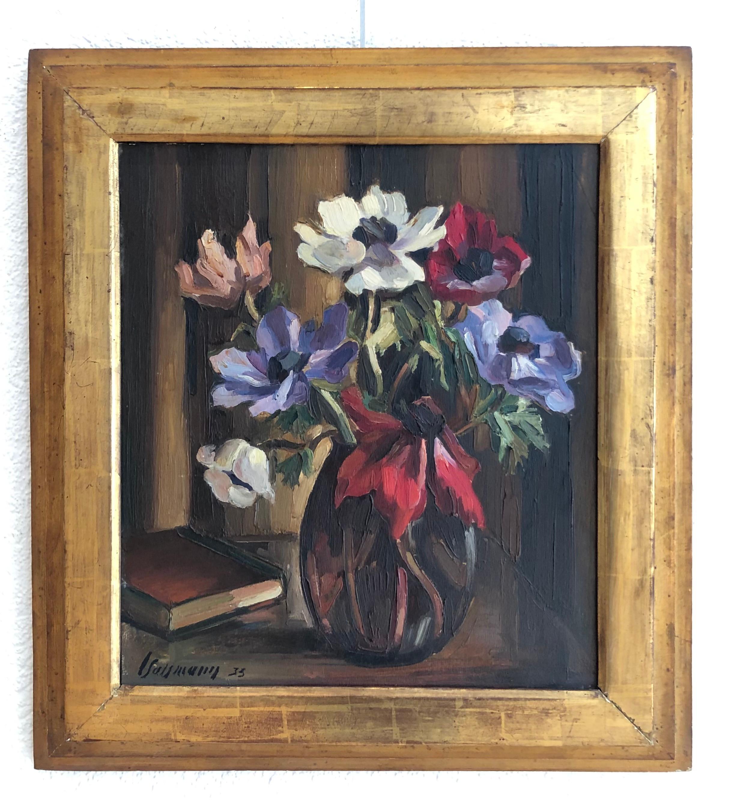 Bouquet of flowers - Painting by Louis Henri Salzmann