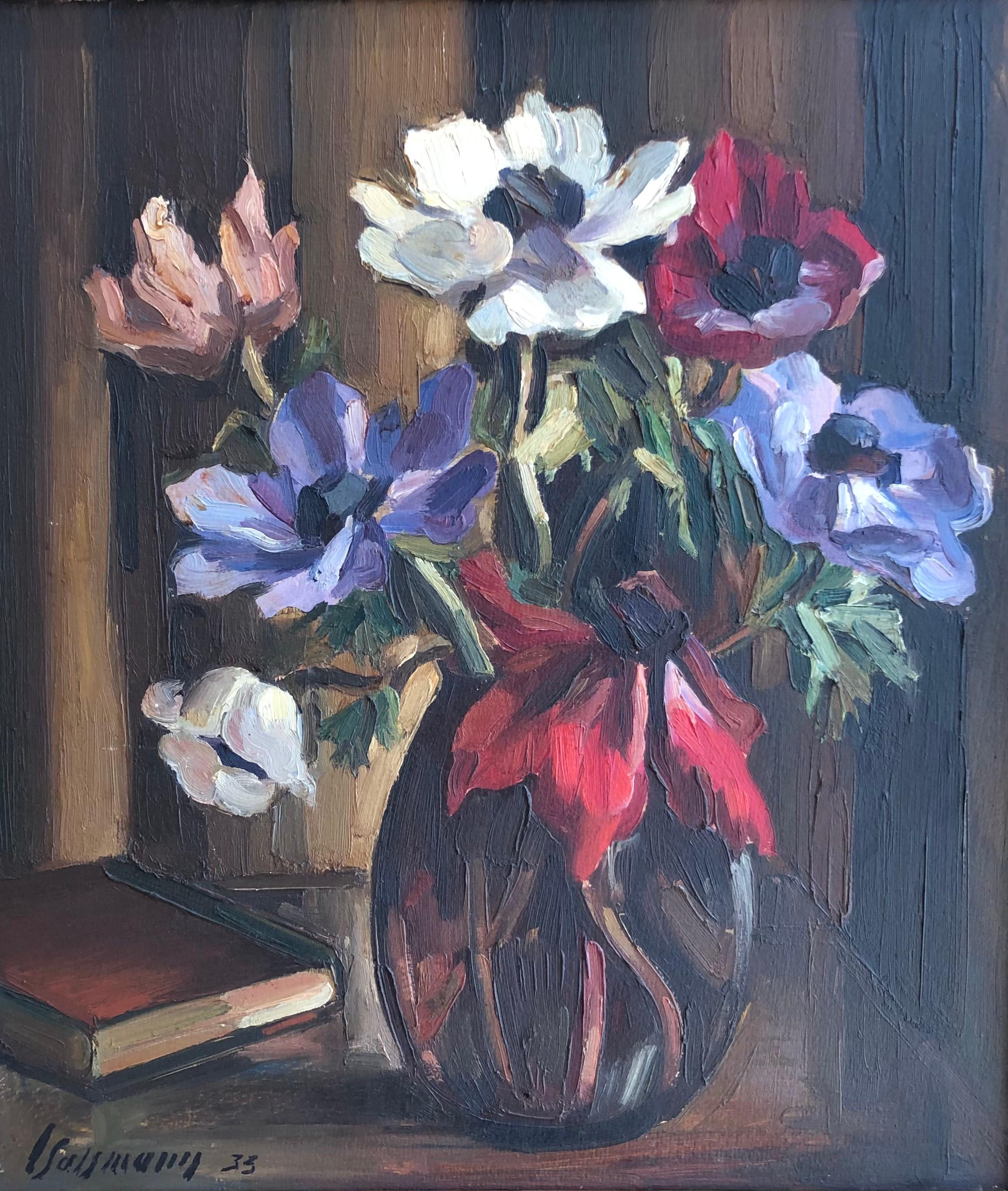 Louis Henri Salzmann Still-Life Painting - Bouquet of flowers