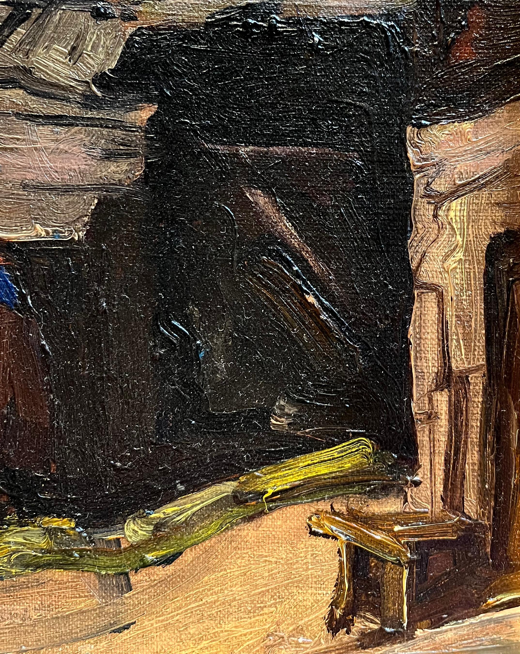 Rural Village by Louis Henri Salzmann - Oil on Canvas - 44x36.5 cm For Sale 6