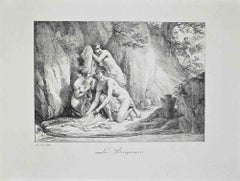 Les Baigneuses - Original Lithograph by Louis Hersent - 1818