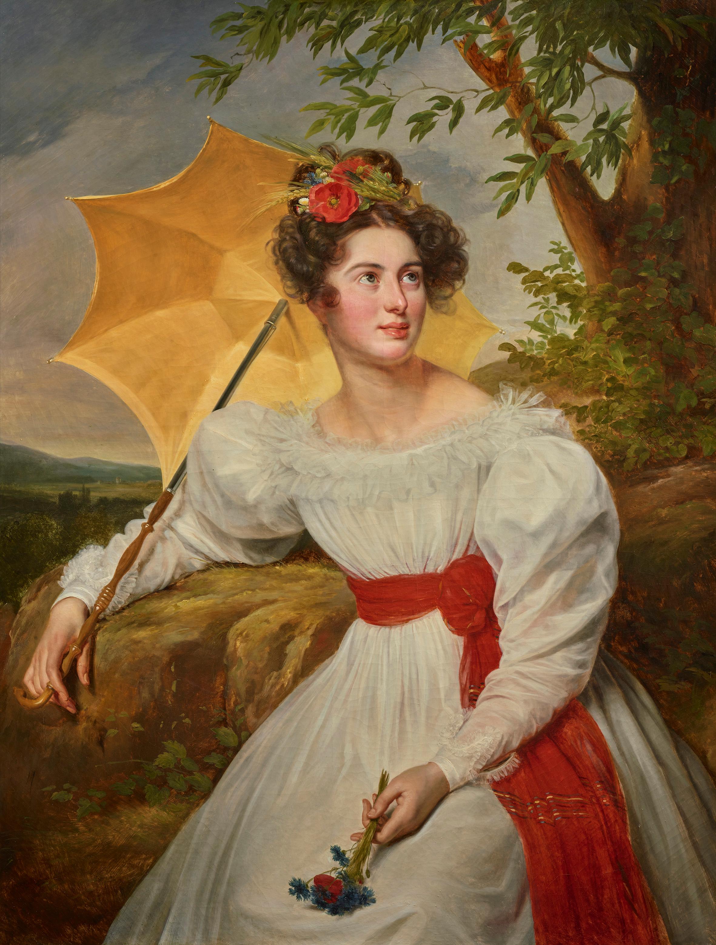 Portrait Painting Louis Hersent - Mlle Virginie Lupin