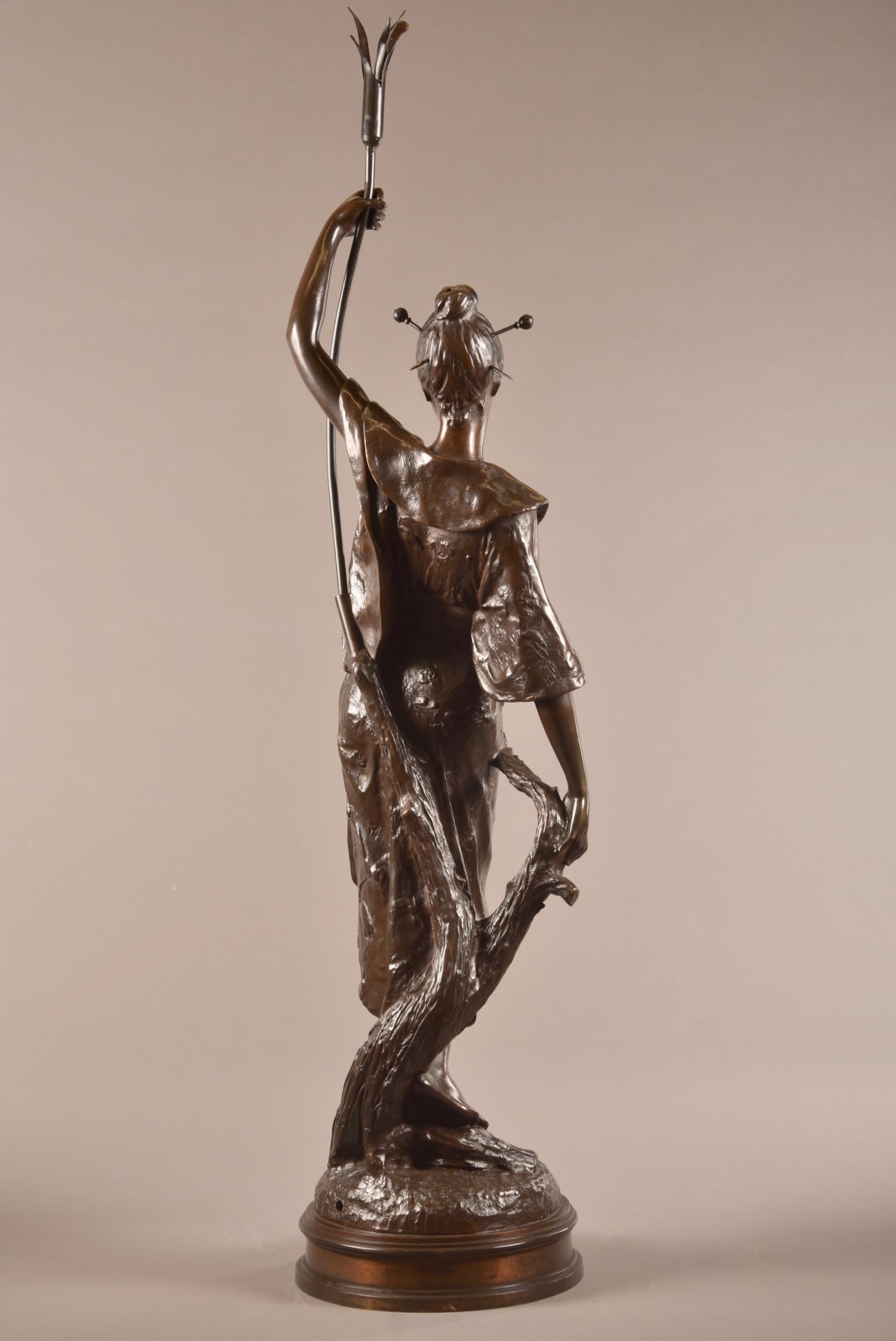 Louis Hottot (FRENCH, 1829-1905), large & rare ( 102 cm) Oriental Female Figure For Sale 3