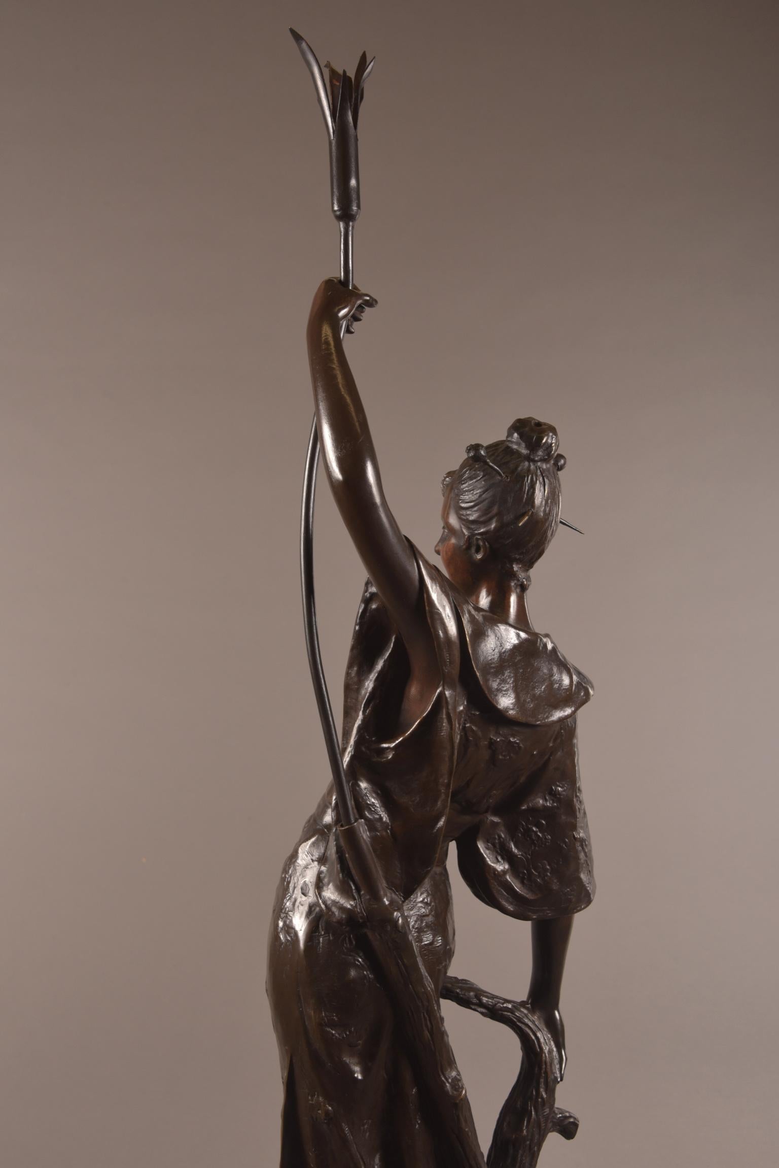 Louis Hottot (FRENCH, 1829-1905), large & rare ( 102 cm) Oriental Female Figure For Sale 7