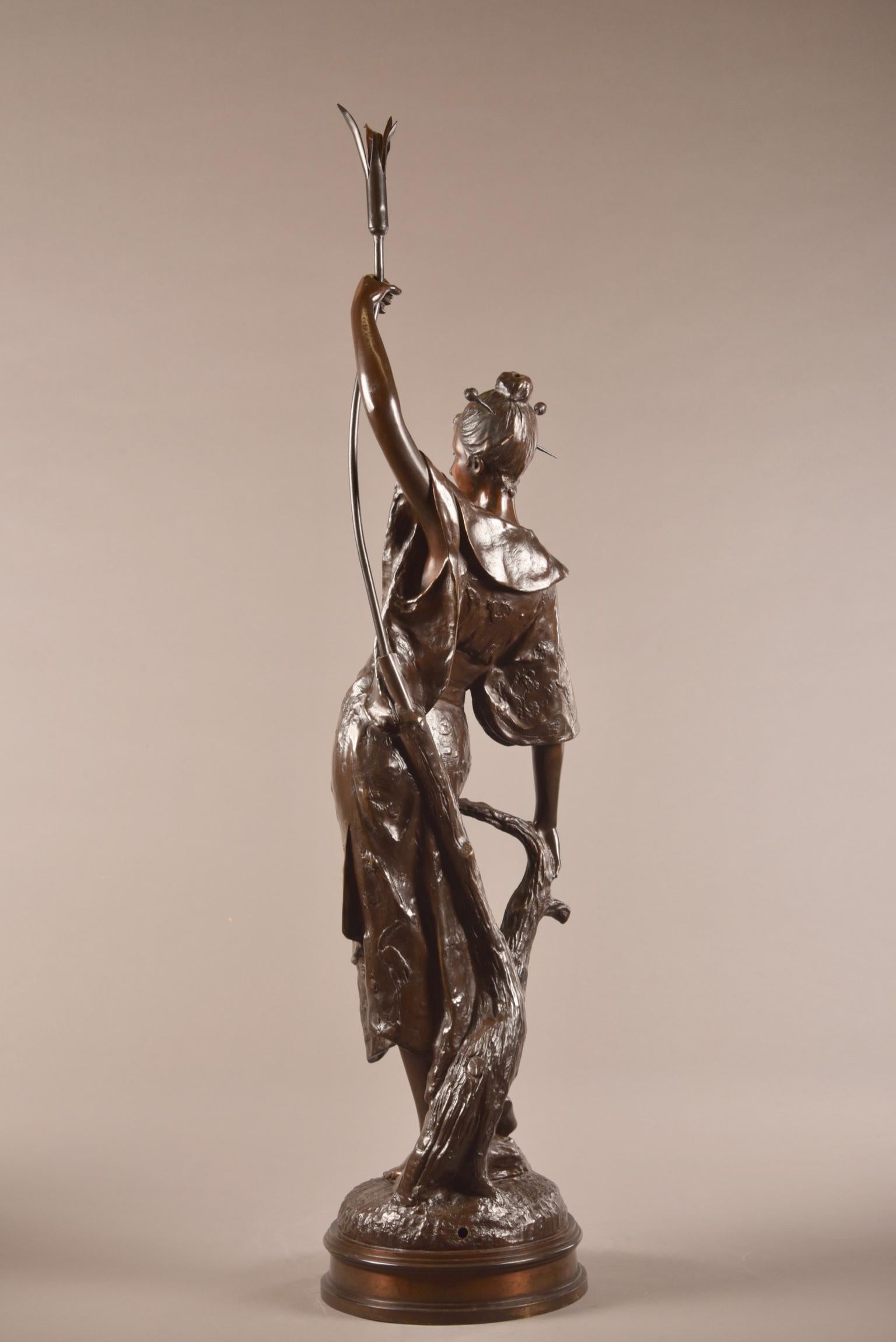 Louis Hottot (FRENCH, 1829-1905), large & rare ( 102 cm) Oriental Female Figure For Sale 8