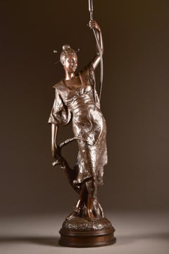 Louis Hottot (FRENCH, 1829-1905), large & rare ( 102 cm) Oriental Female Figure