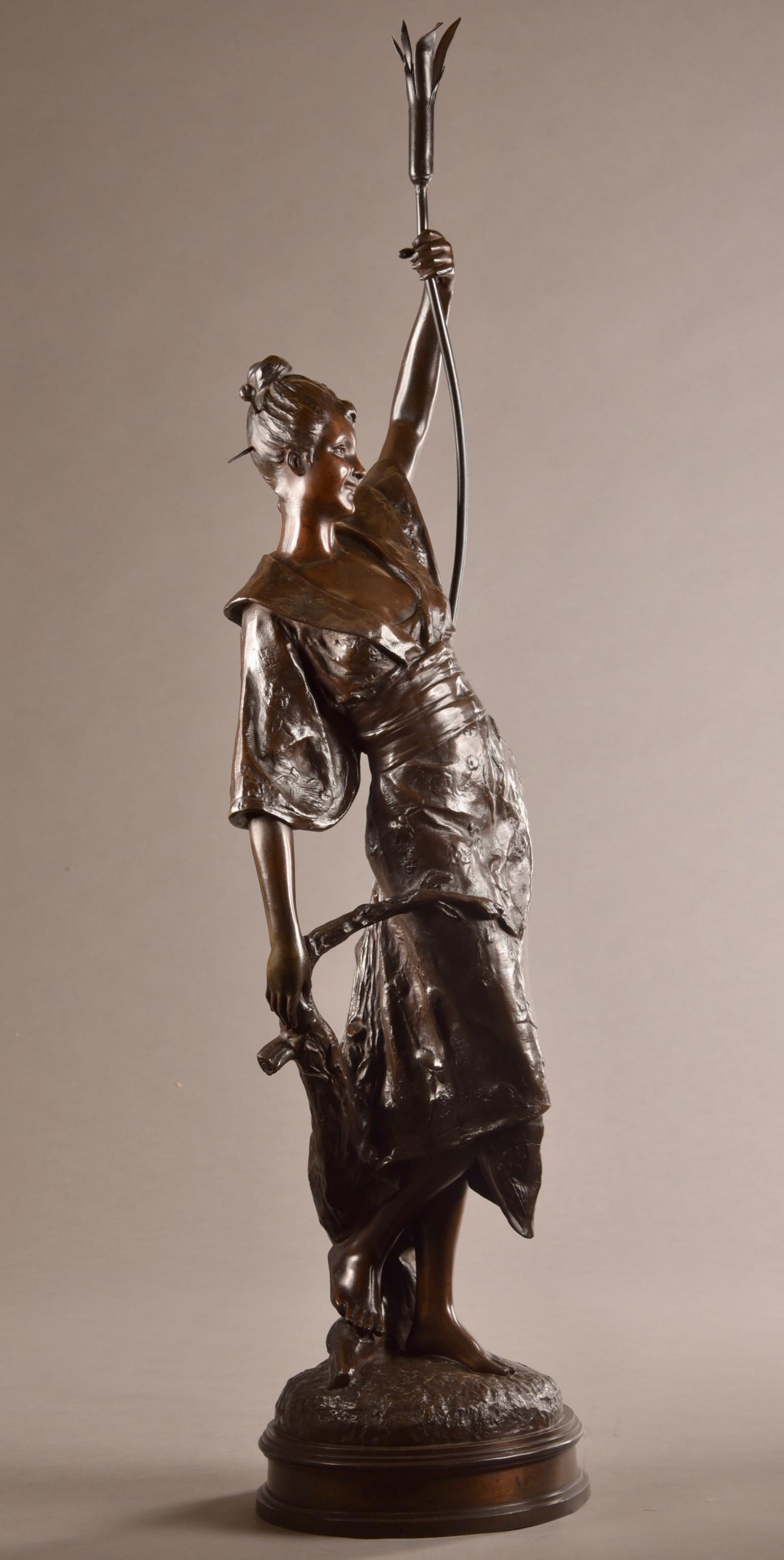 Louis Hottot (FRENCH, 1829-1905), large & rare ( 102 cm) Oriental Female Figure For Sale 12