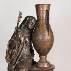 Louis Hottot Attributed Orientalist Spelter Figure of a Woman, Circa 1890