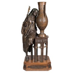 Louis Hottot Attributed Orientalist Spelter Figure of a Woman, Circa 1890