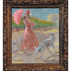Louis Icart Oil Painting "Champs Elysees"