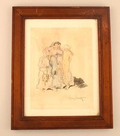 Louis Icart, Colored Pencil Drawing on Paper, 1930s-1940s
