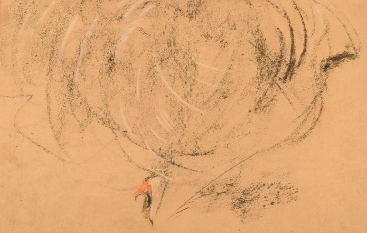 French Louis Icart, Crayon on Paper, Dancing Woman, 1920s / 30s