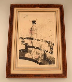 Louis Icart, Aguafuerte sobre papel, "Madame Butterfly", fechado en 1927
