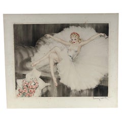 Louis Icart Grabado Art Decó Modelo Bailarina en reposo