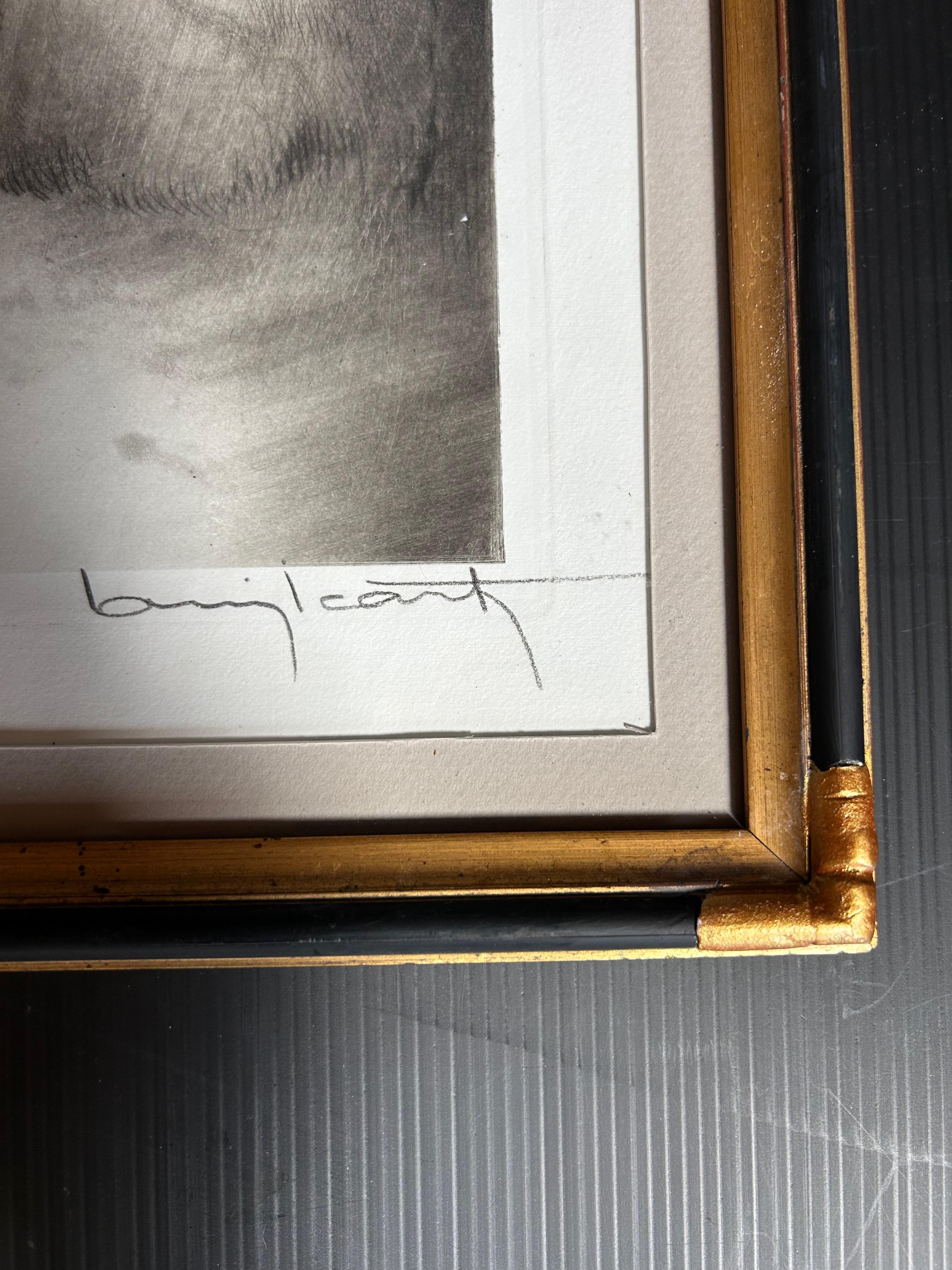 Louis Icart Art Deco Gravur Kastanienholz Kaufmann im Zustand „Gut“ im Angebot in NANTES, FR