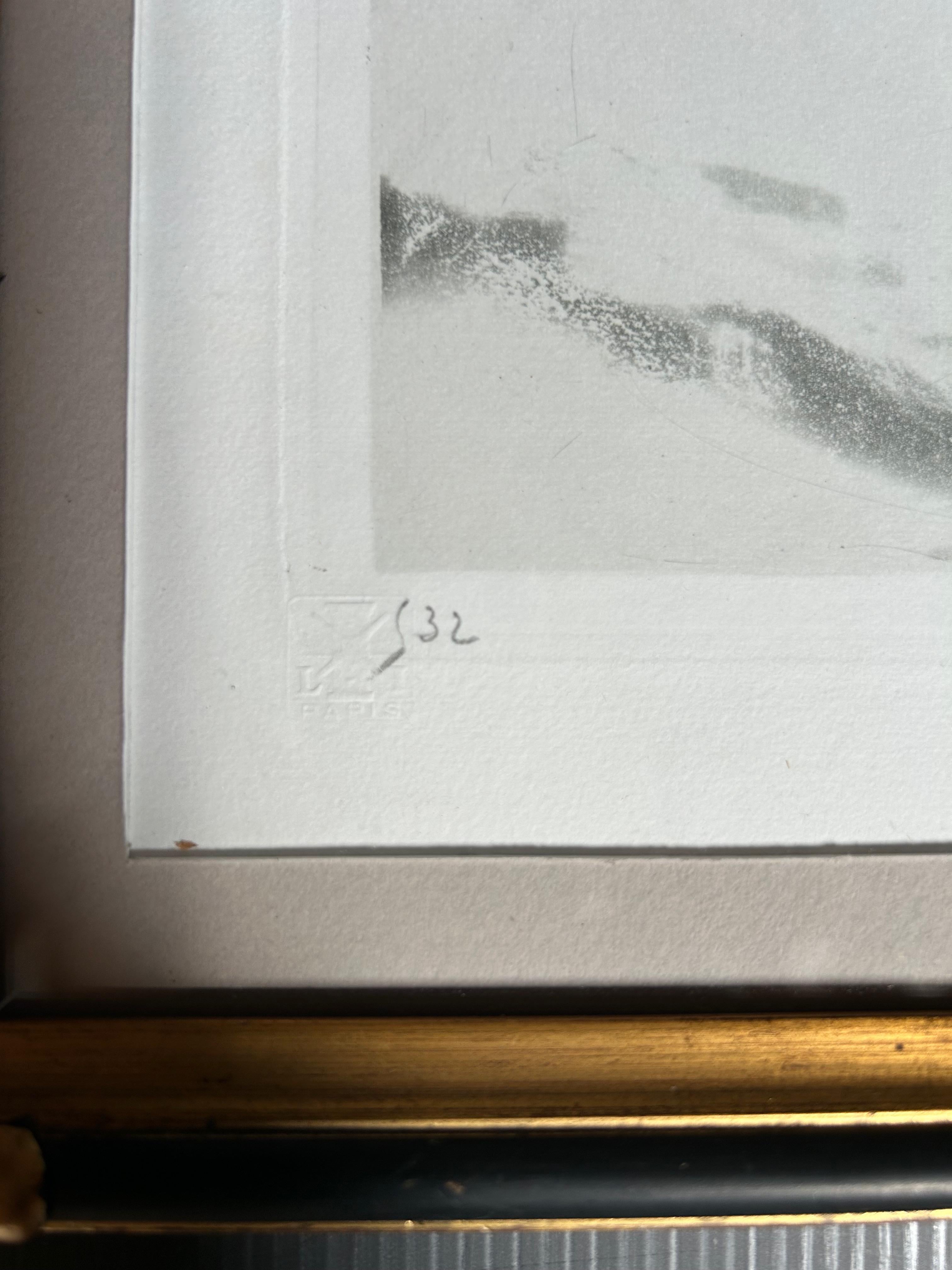 Louis Icart Art Deco Gravur Kastanienholz Kaufmann (Frühes 20. Jahrhundert) im Angebot