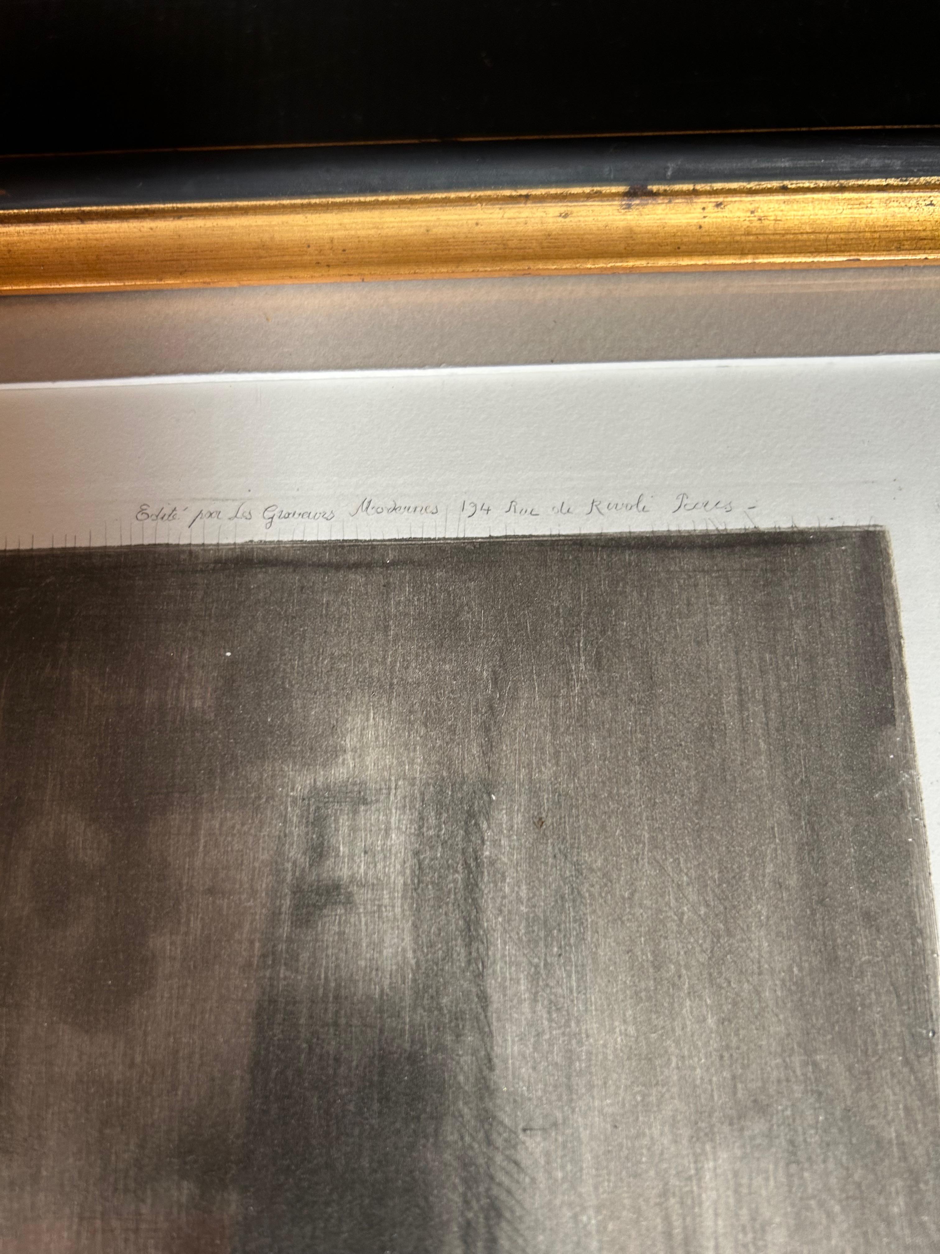 Louis Icart Art Deco Gravur Kastanienholz Kaufmann im Angebot 1