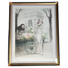 Louis Icart Art Deco Engraving Flower Seller
