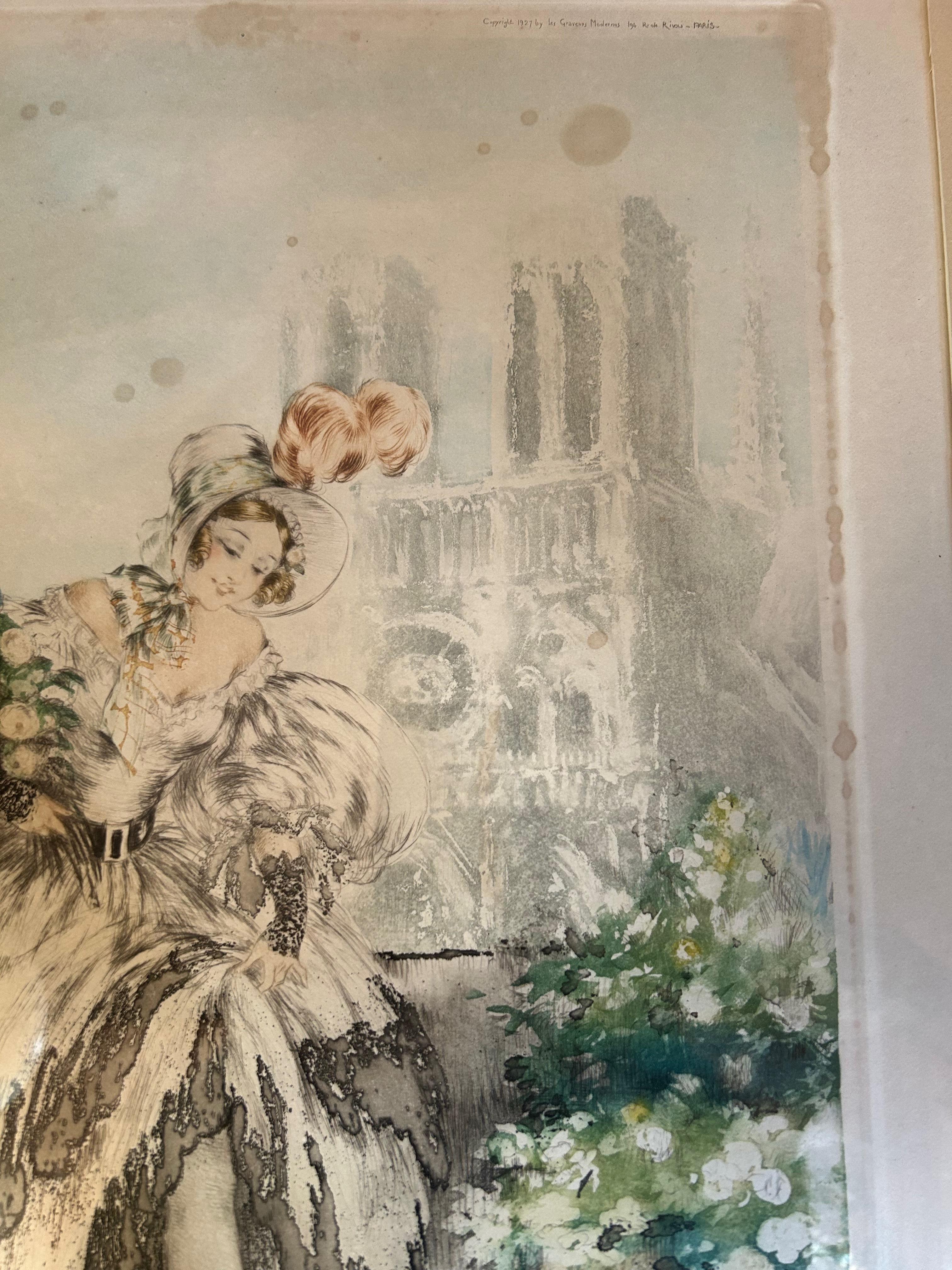 Louis Icart Grabado Art Déco Musette 1927 en venta 1