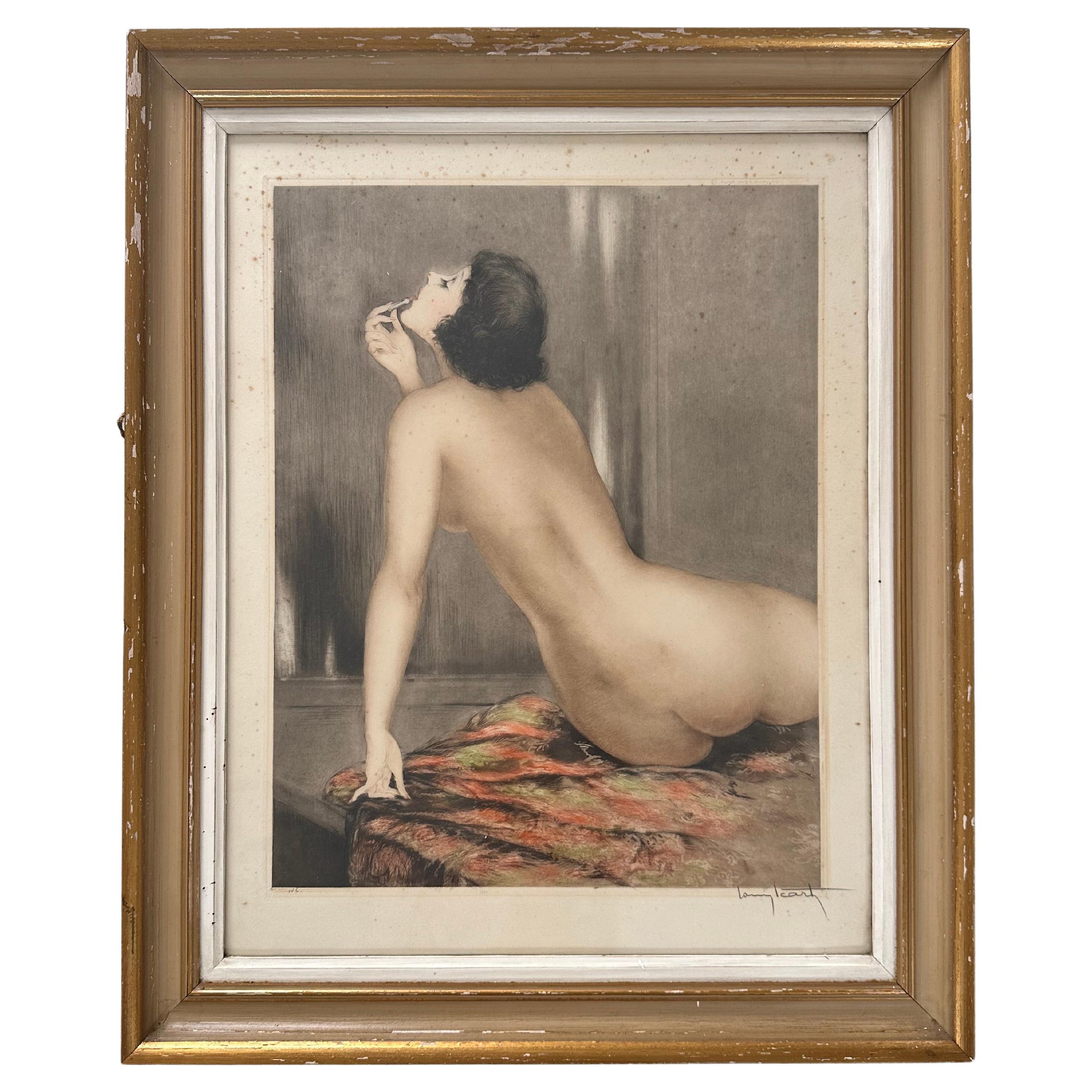 LOUIS ICART Art-déco-Radierung „Modern Eve“, Art déco, signiert und datiert 1933 im Angebot