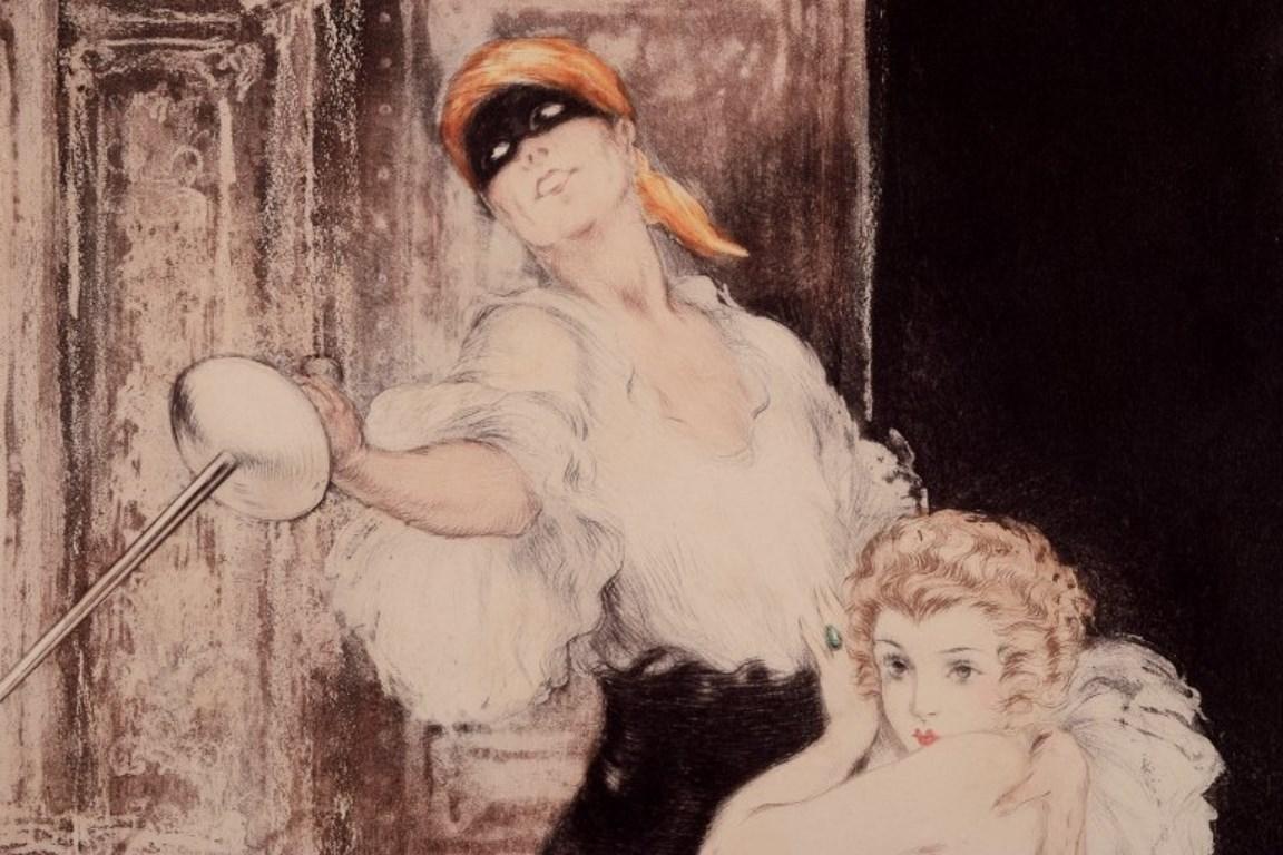 Louis Icart. Farblithographie auf Papier. Don Juan. 1920er Jahre.  im Zustand „Hervorragend“ im Angebot in Copenhagen, DK