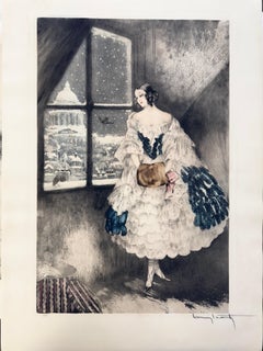 Louis Icart - "Mimi" 1927 (Aguafuerte coloreado a mano sobre papel)