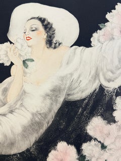 Louis Icart - "Parfum de Fleurs" (Flor de Amor) 1937 coloreado a mano