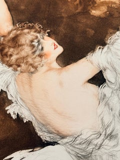 Louis Icart - "The Swing" 1928 Etching & Watercolor