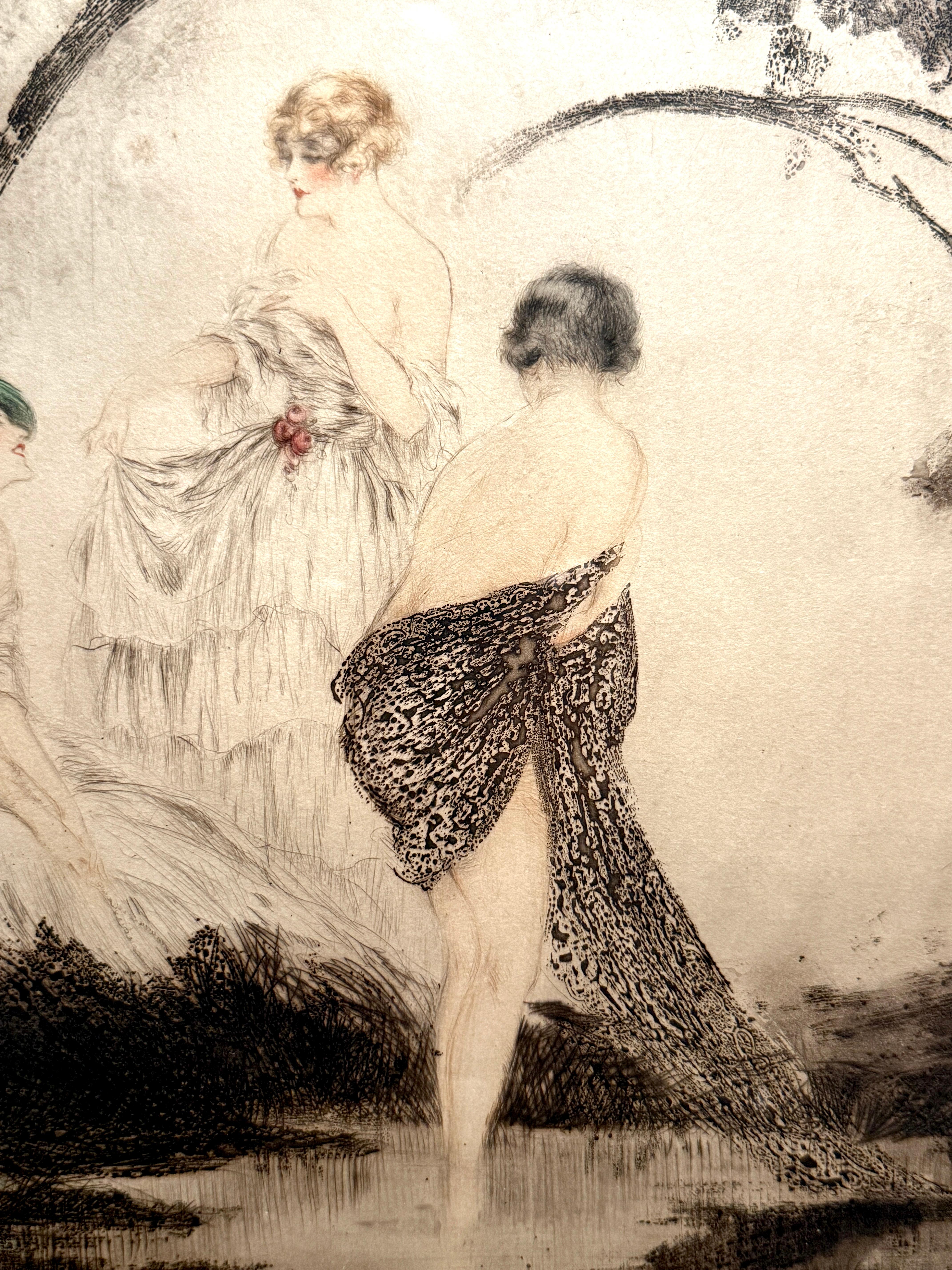 Louis Icart Original-Radierung Badende (Badende), 1926 L'Estampe Moderne im Zustand „Gut“ im Angebot in Norwood, NJ
