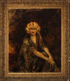 Portrait de Fanny Icart - Grande huile sur toile originale