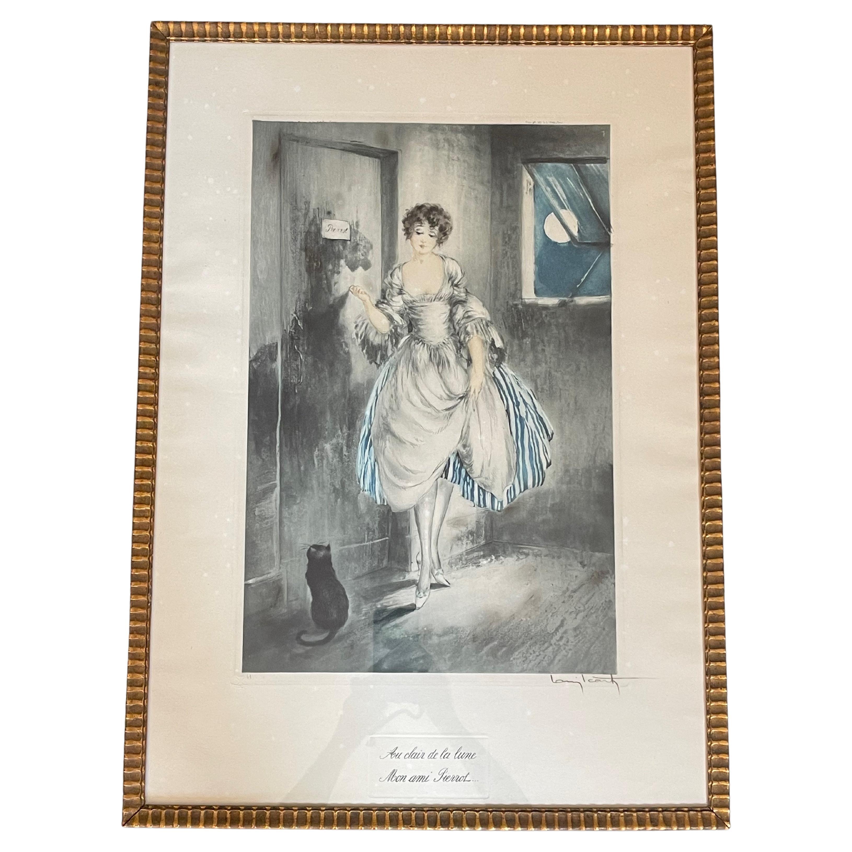 Louis Icart "Pierrette au clair de lune" 1927