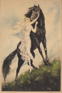 Art Deco Etching and Aquatint "Jeunesse" Original Signed by Louis Icart