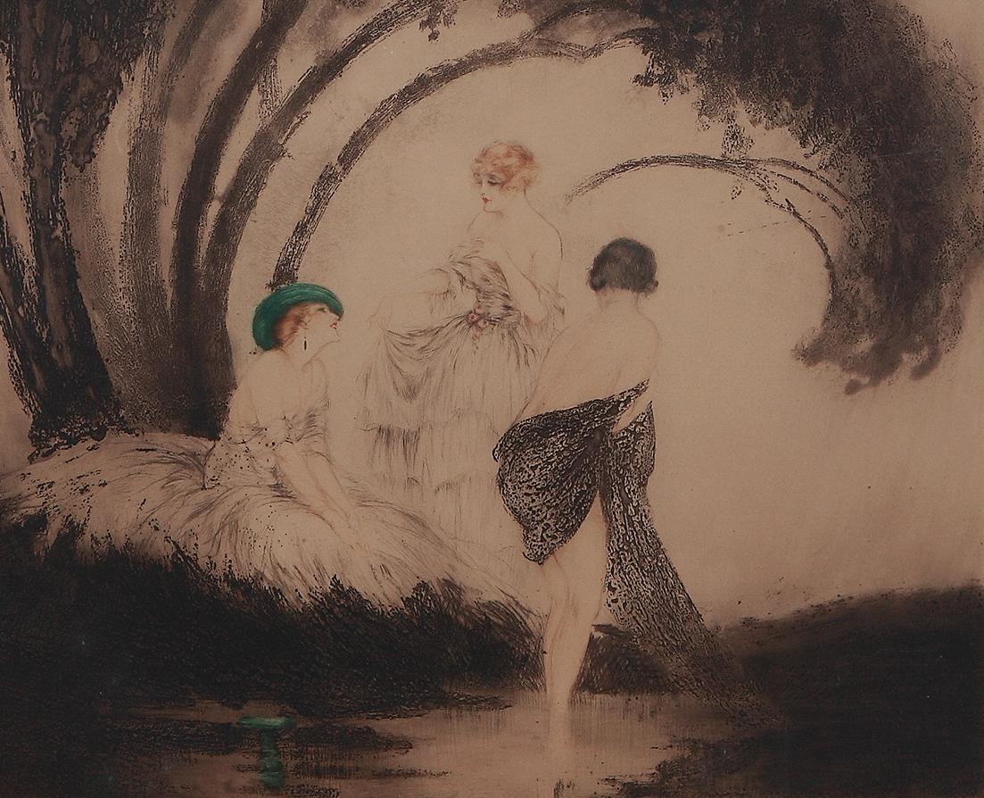 Louis Icart, Radierung „Badende“ (Badeanzüge), 1926 im Angebot 2