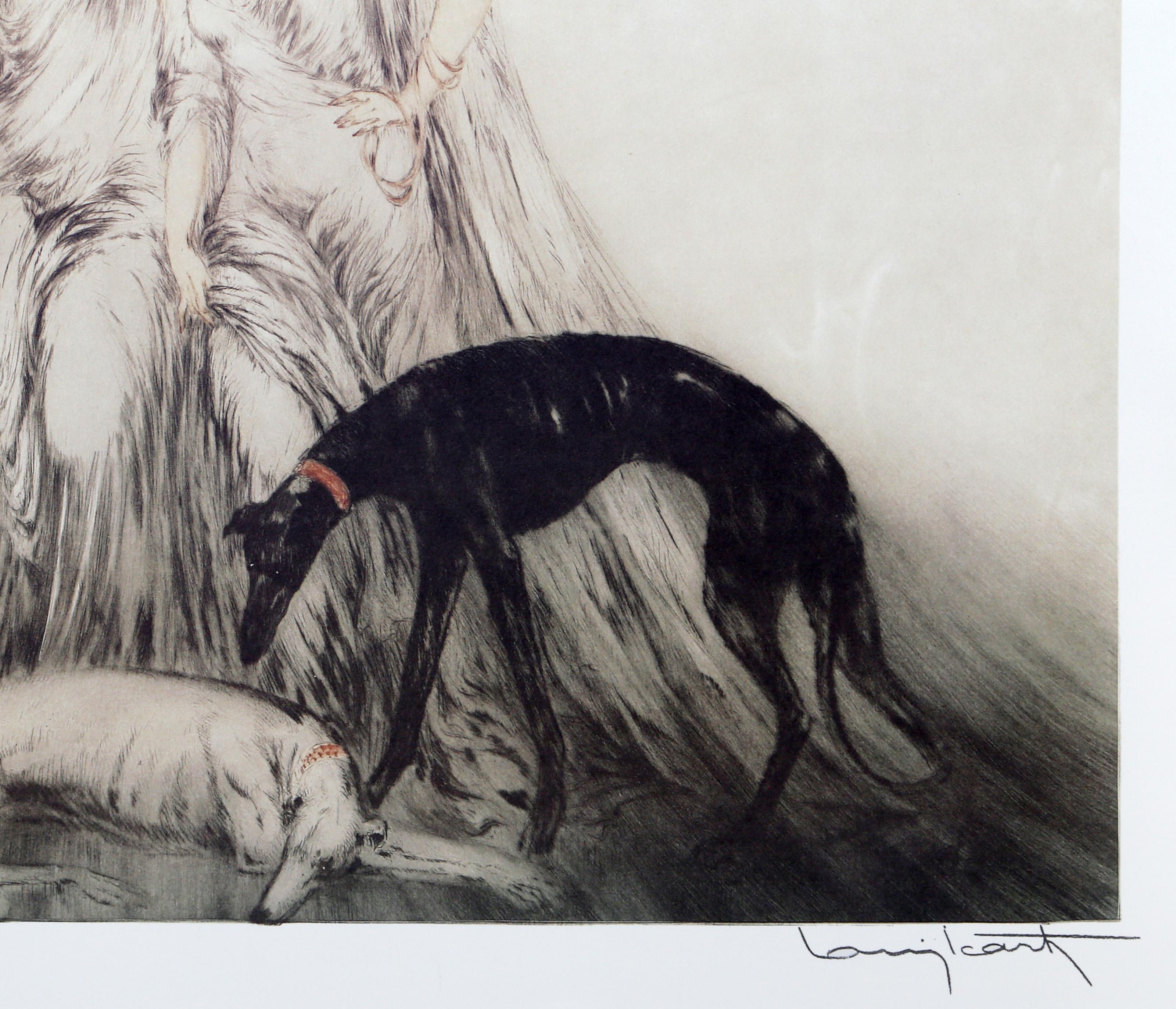 Coursing 3, Litografía offset Art Nouveau según Louis Icart en venta 1