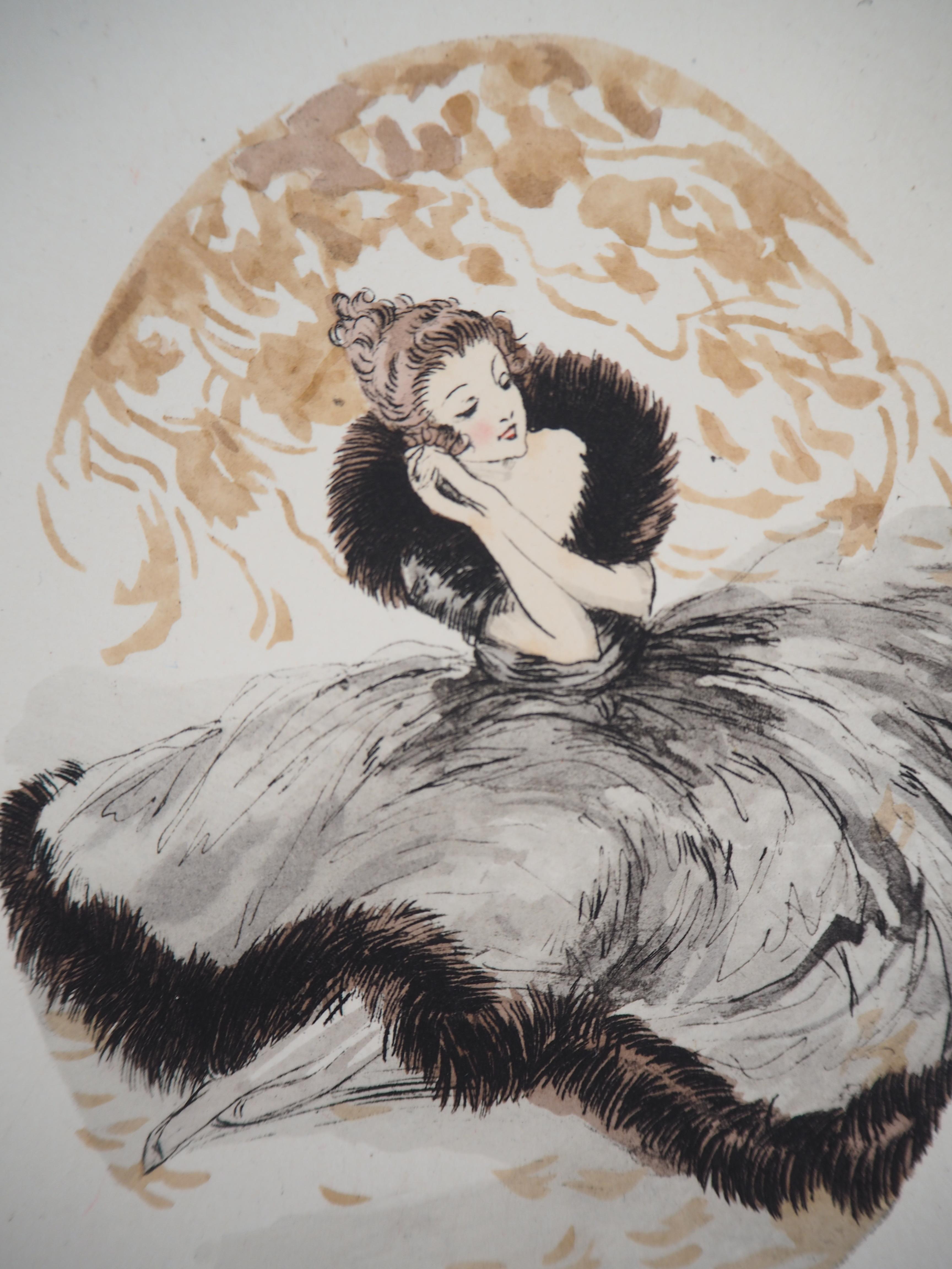 Louis Icart
Dreaming Girl

Original etching and stencil
Printed signature in the plate
On vellum 19 x 29 cm (c. 8 x 12 in)

Excellent condition