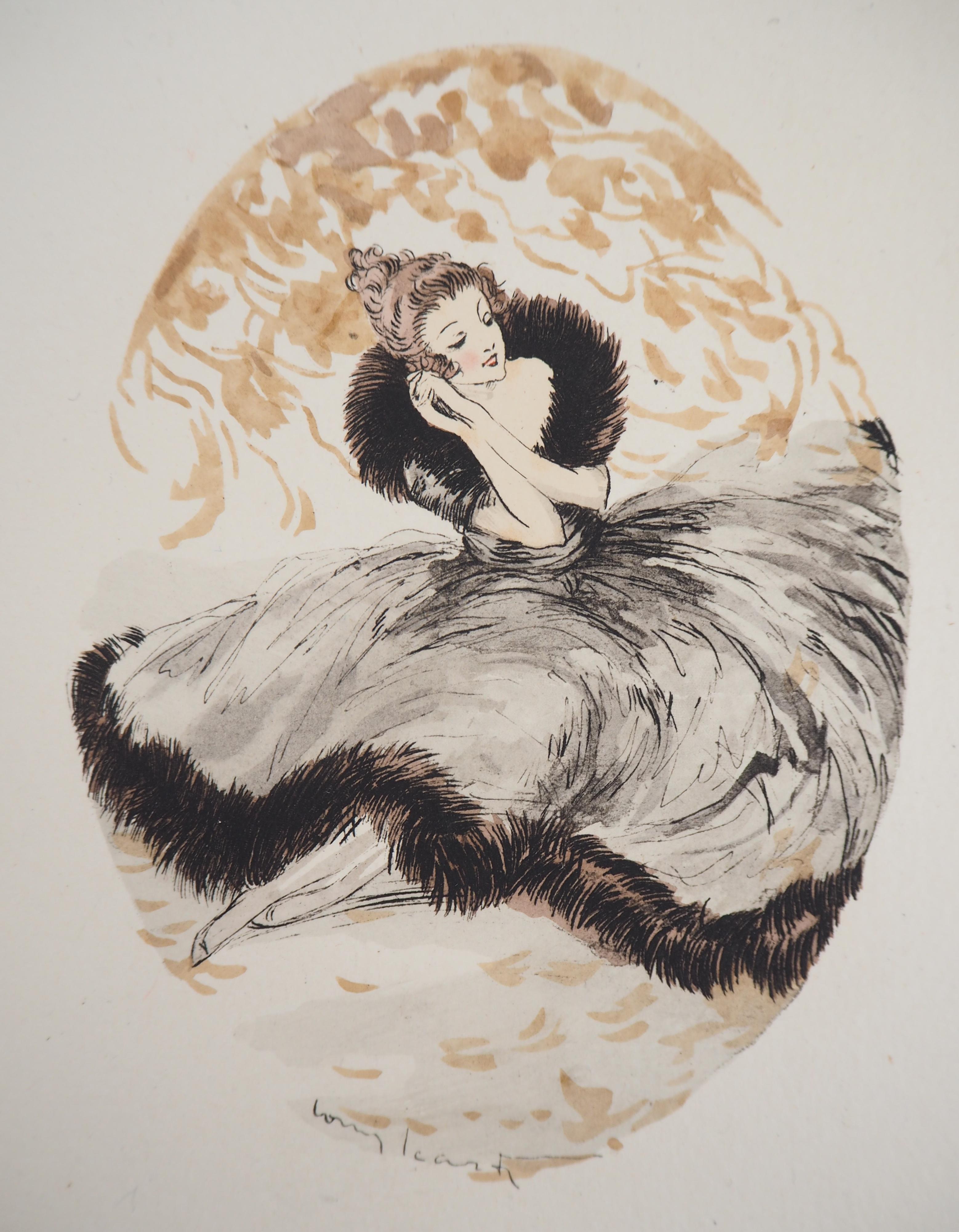 Figurative Print Louis Icart - Dreaming Girl - Gravure originale