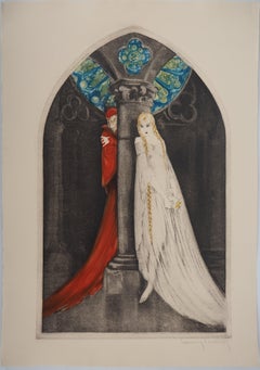 Faust : Margueritte and Devil - Original etching, Handsigned