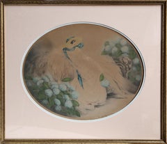 Hortensias, aguafuerte en color Art Nouveau de Louis Icart
