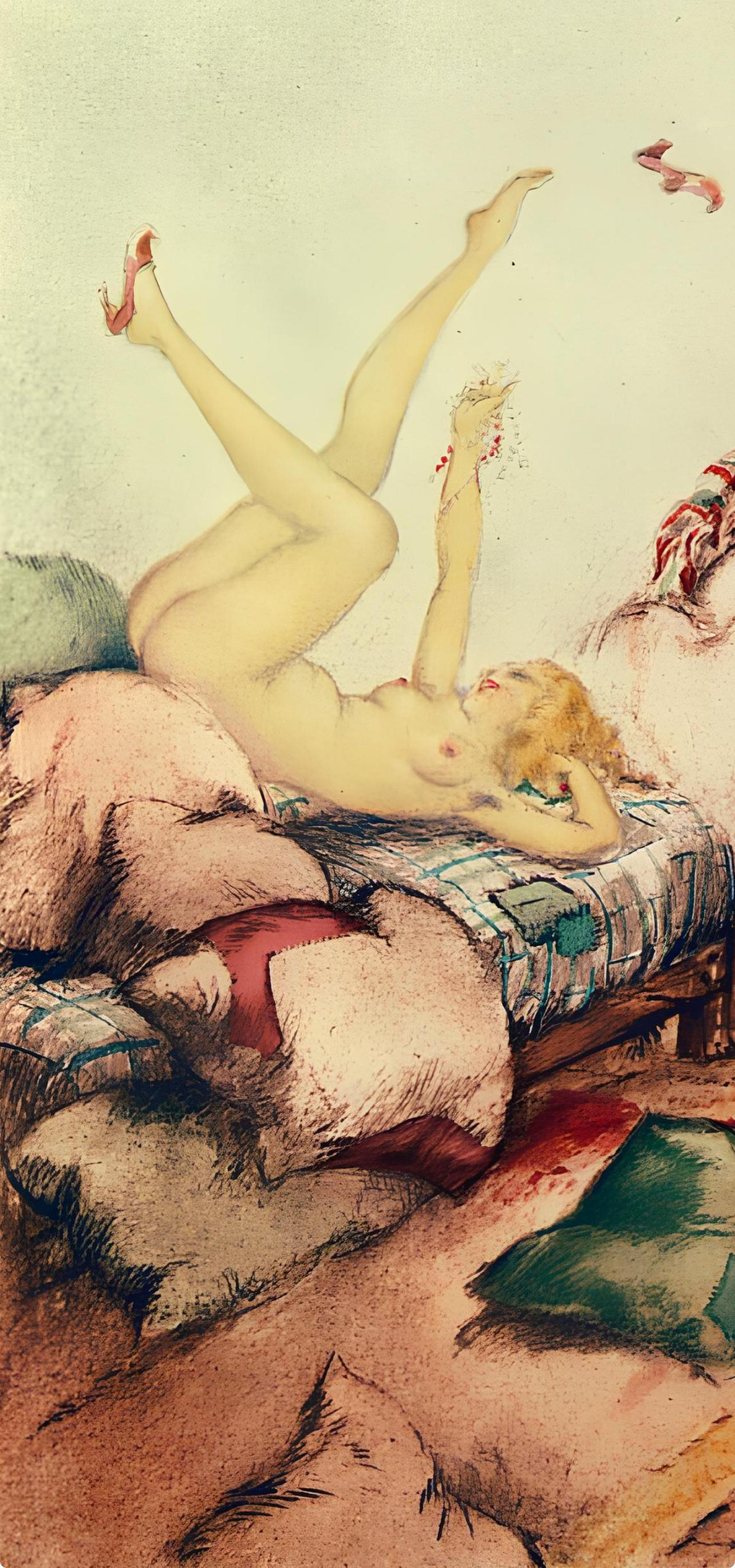 Icart, Composition, Le Sopha (after) - Print by Louis Icart