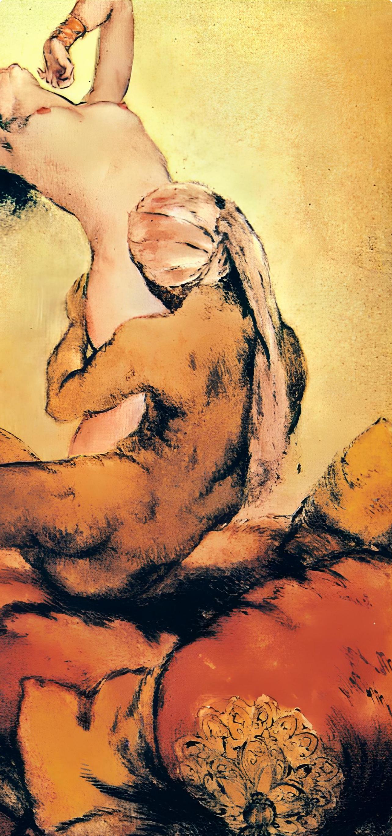 Icart, Composition, Le Sopha (d'après) - Moderne Print par Louis Icart